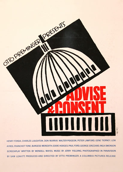 Saul Bass, Advice & Consent, Poster, 1962