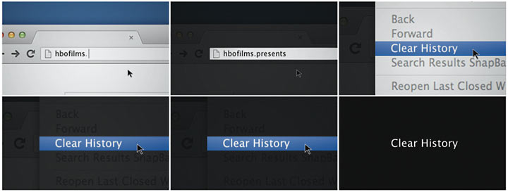 Clear History title sequence, storyboard