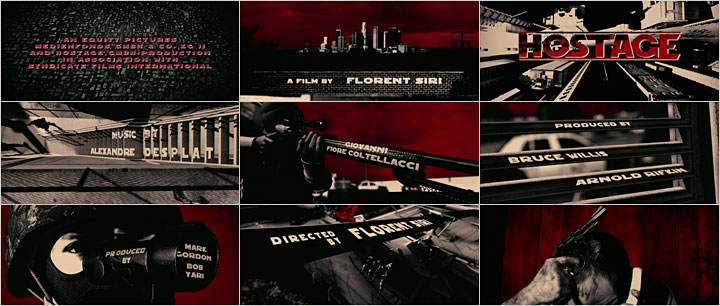 Hostage title sequence, stills