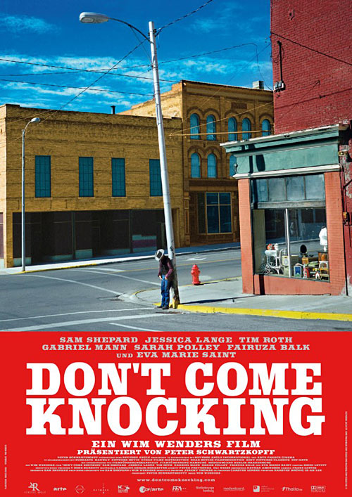 Film poster for Don't Come Knocking by Wim Wenders, designed by Darius Ghanai